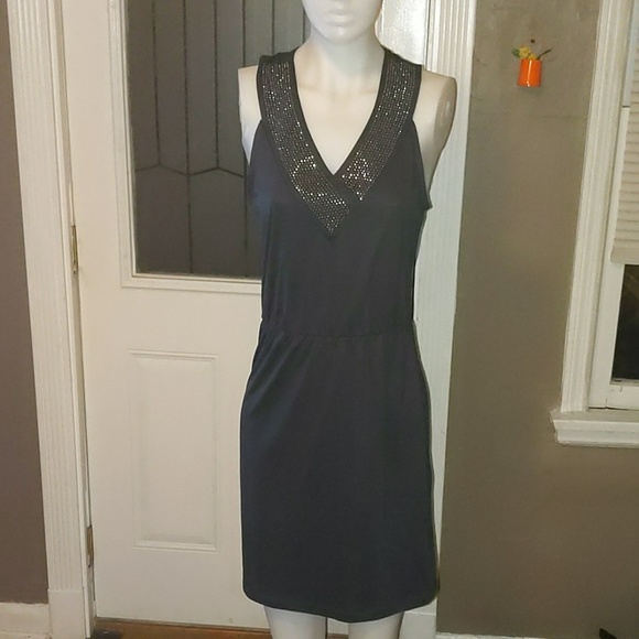 GAP Dresses & Skirts - Gap Gray Sleeveless Dress Vneck Silver Accents NWT Small